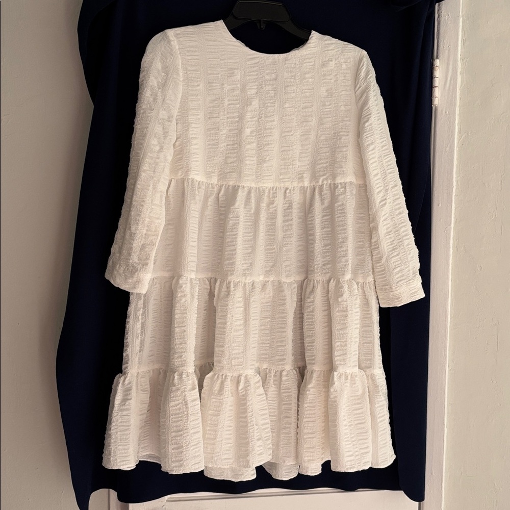 Zara Women White Textured Dress.